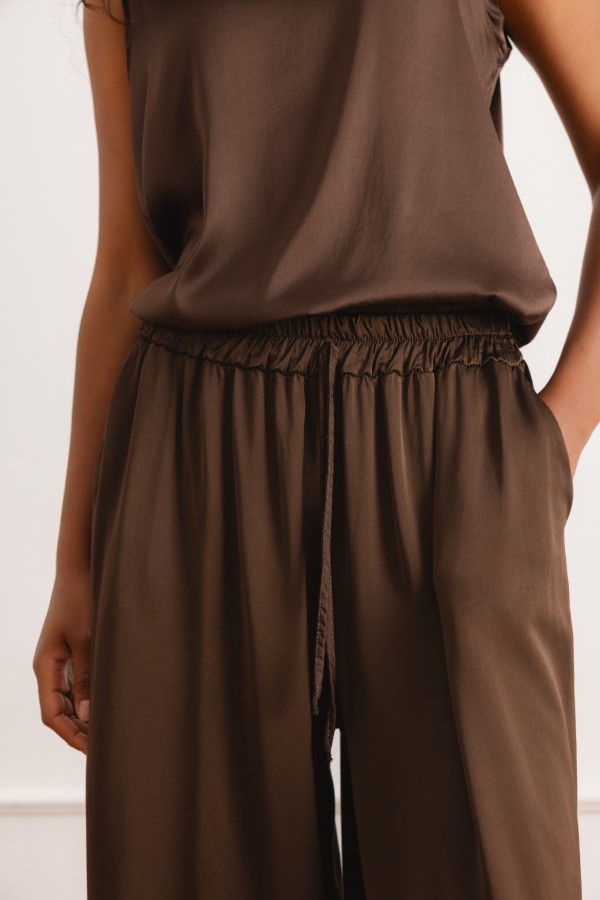 6655 Trousers Wide Leg Brown