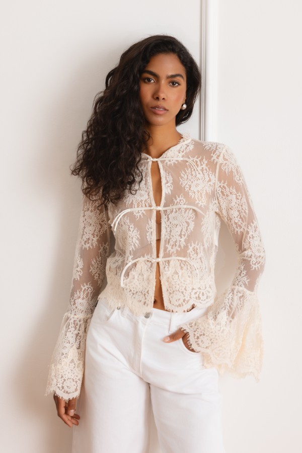 Scarlett Blouse Lace Cream