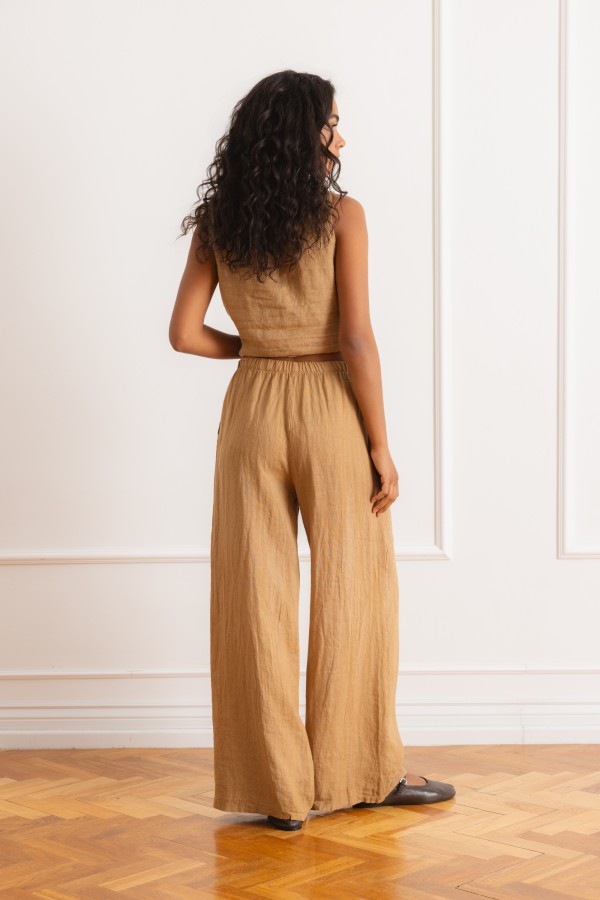 Rumi Trousers Linen Camel