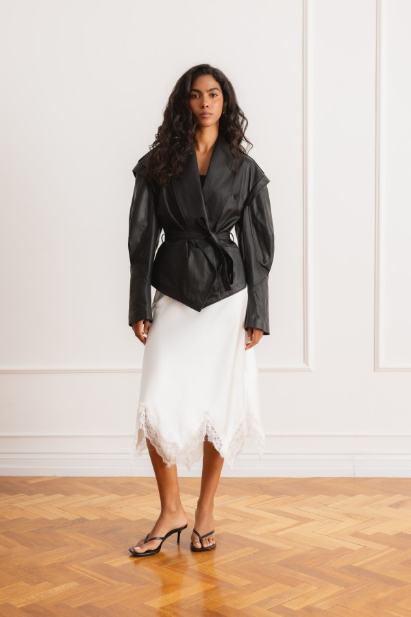 Larysa Skirt with Lace White
