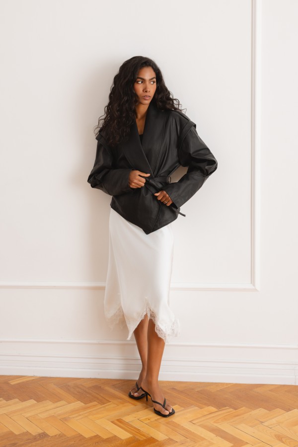 Larysa Skirt with Lace White