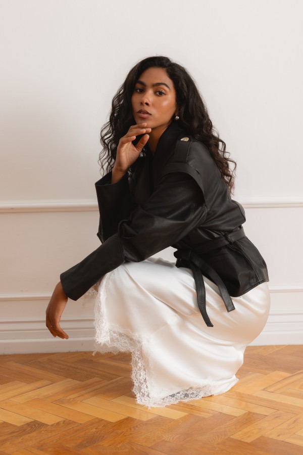Larysa Skirt with Lace White