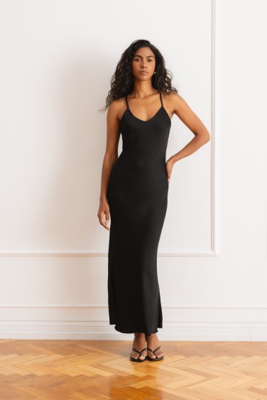Yasmine Strappy Dress Black