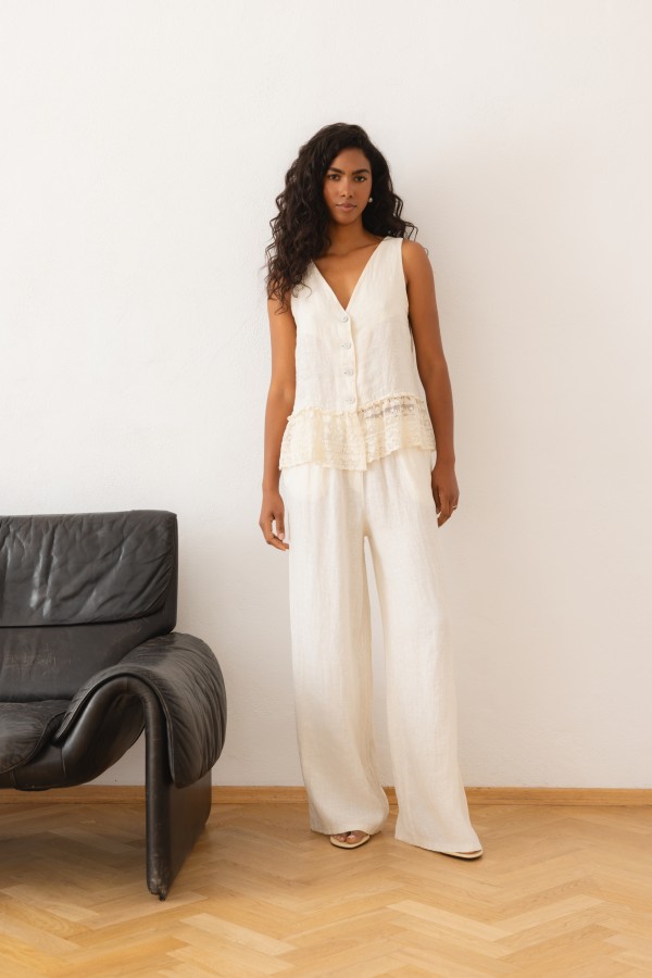 Rumi Vest Linen Cream