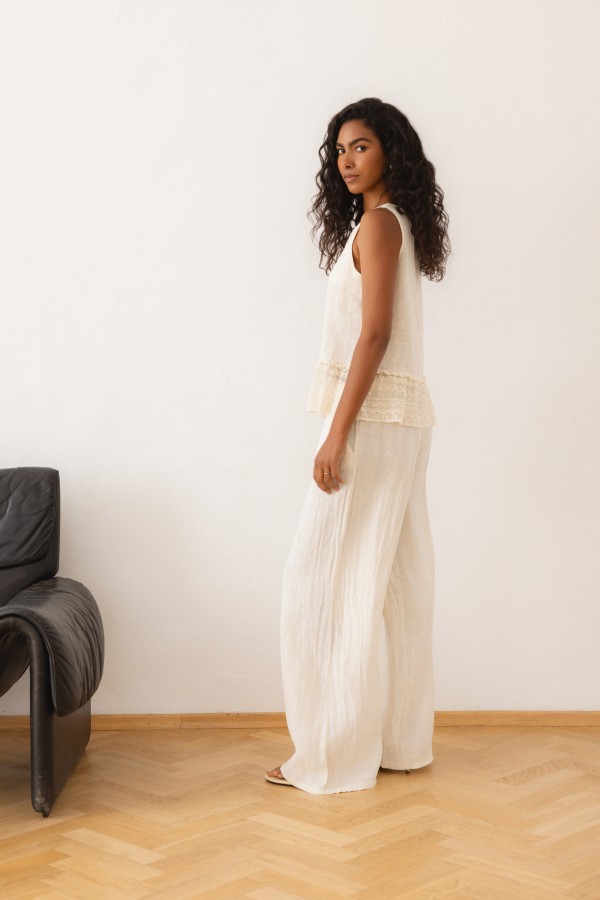 Rumi Trousers Linen Cream