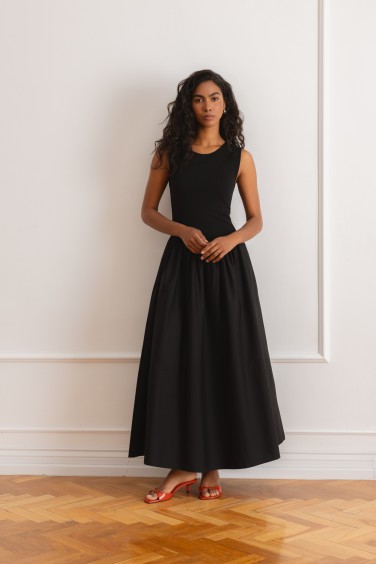 Elara Dress Cotton Black