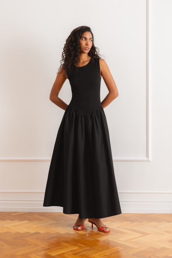 Elara Dress Cotton Black
