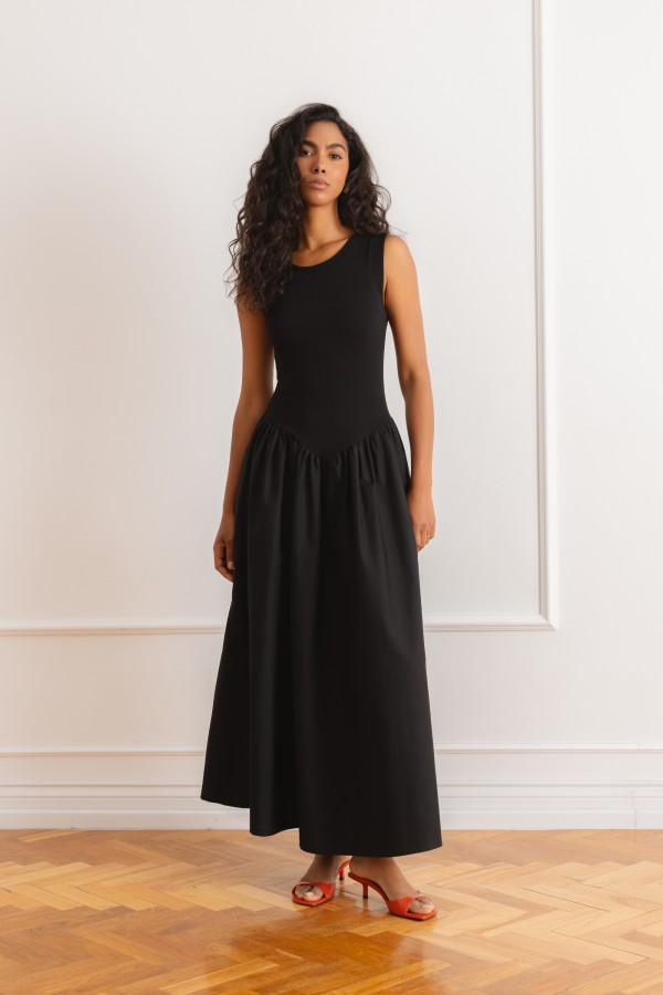 Elara Dress Cotton Black