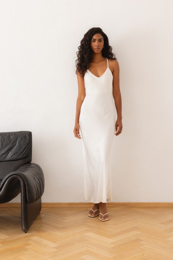Yasmine Strappy Dress Ecru