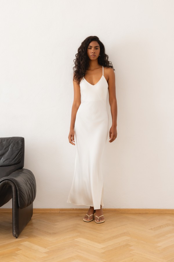 Yasmine Strappy Dress Ecru
