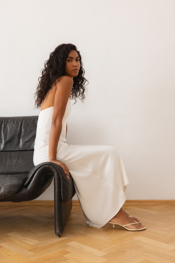 Yasmine Strappy Dress Ecru