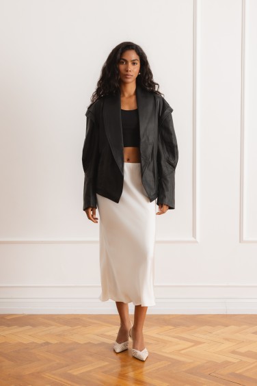 Brooke Skirt Satin Cream