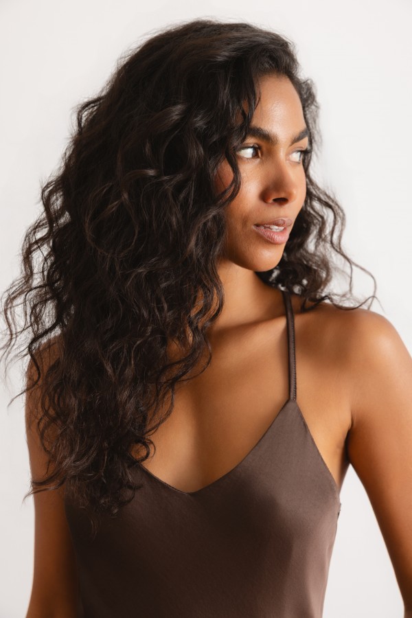 Yasmine Strappy Dress Brown