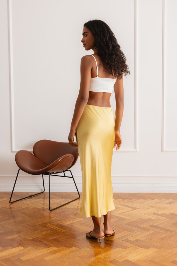 Brooke Skirt Satin Yellow