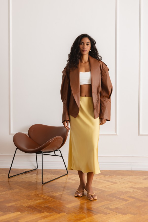 Brooke Skirt Satin Yellow