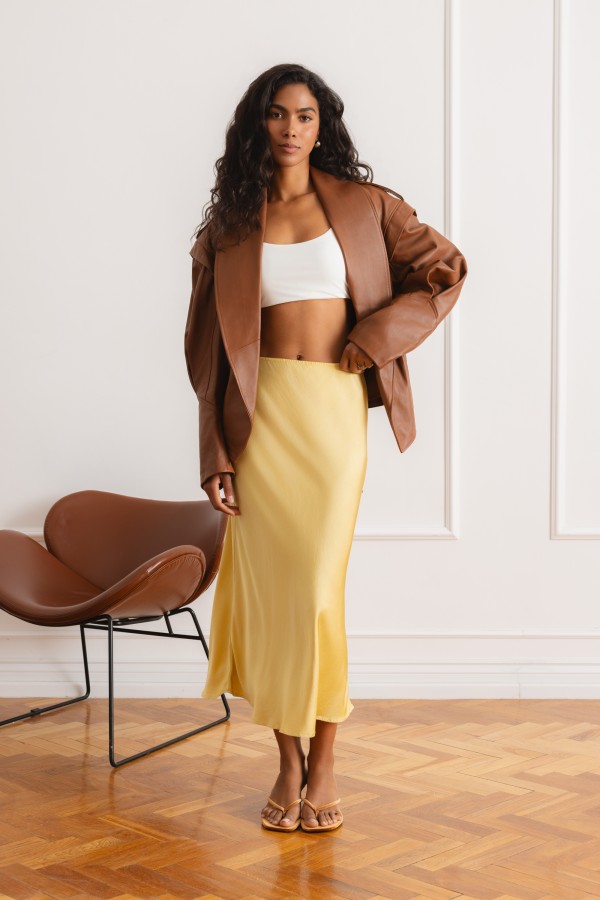 Brooke Skirt Satin Yellow