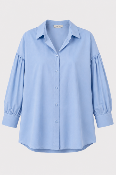 Roxie Shirt Puff Sleeve Blue
