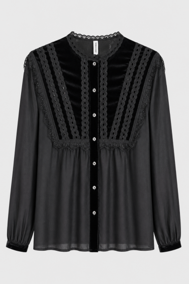 Oktawia Shirt with Lace Black