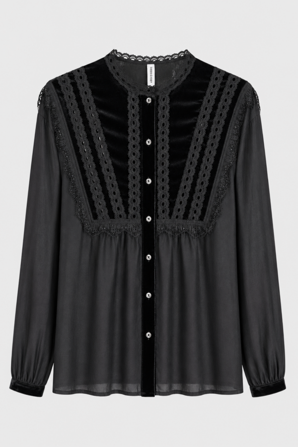 Oktawia Shirt with Lace Black