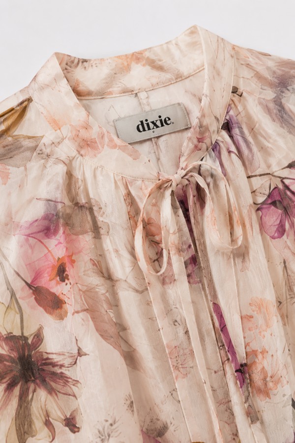 Fiorella Bluzka W Kwiaty Pastel Pink