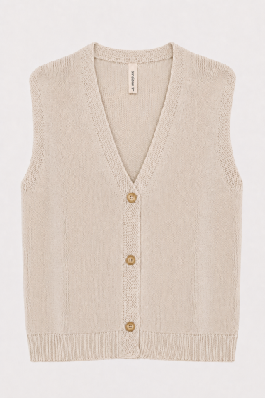 Tanya Vest Knitted Beige