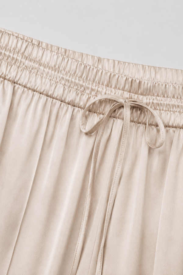 9527 Trousers Satin Silk Beige