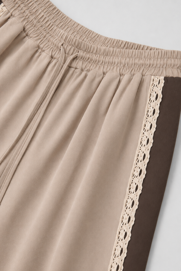 Tessi Trousers with Lace Inserts Beige