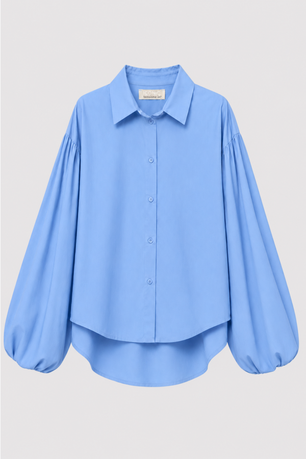 Nora Shirt Puff Sleeve Blue