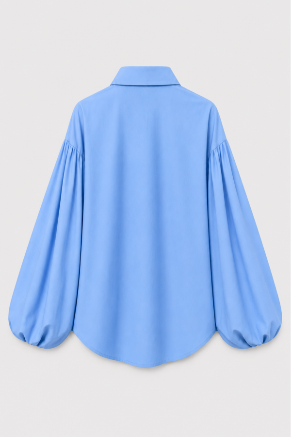 Nora Koszula Z Bufiastymi Rękawami Blue
