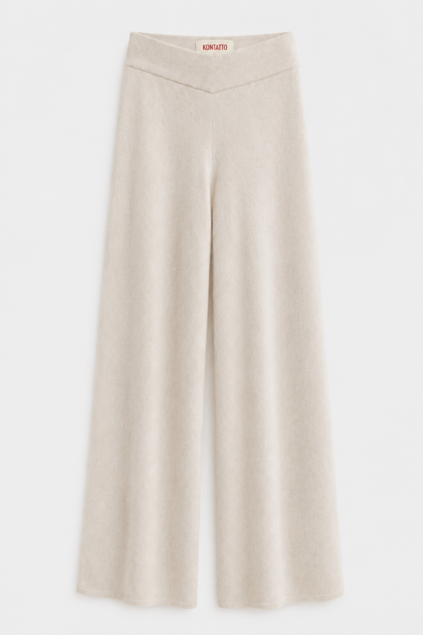 Terry Pants Knitted Light Beige