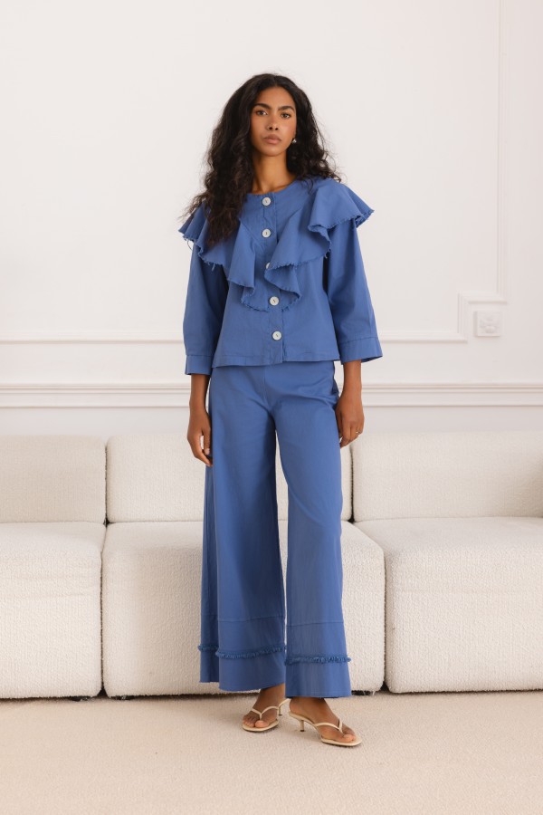 Clement Trousers Cotton Blue