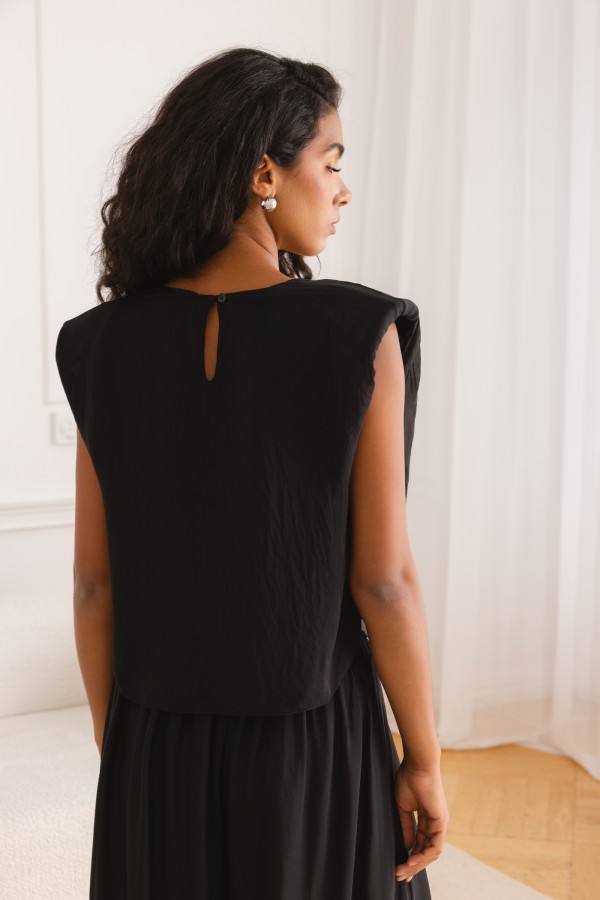 Olympia Trousers Silk Palazzo Black