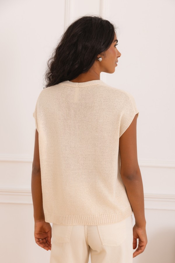 Tanya Vest Knitted Beige