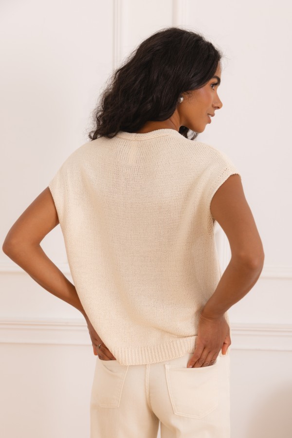 Tanya Vest Knitted Beige
