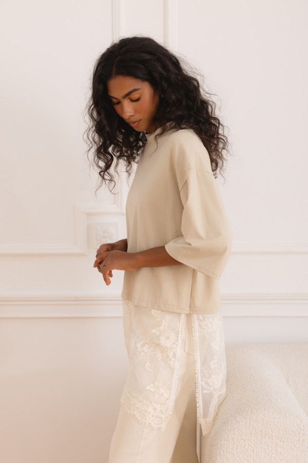Gabriela Blouse Lace Beige