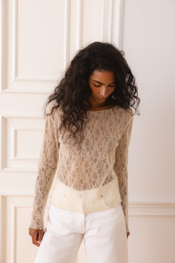 Lace Bluzka Koronkowa Cream
