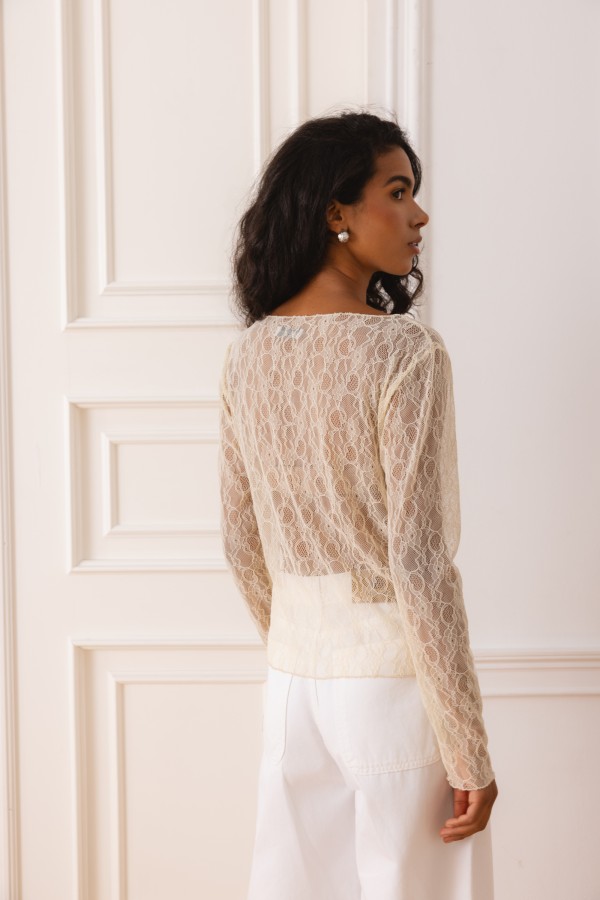 Lace Bluzka Koronkowa Cream