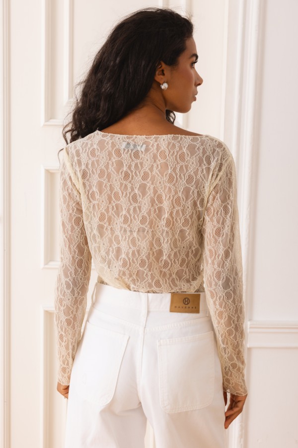 Lace Bluzka Koronkowa Cream
