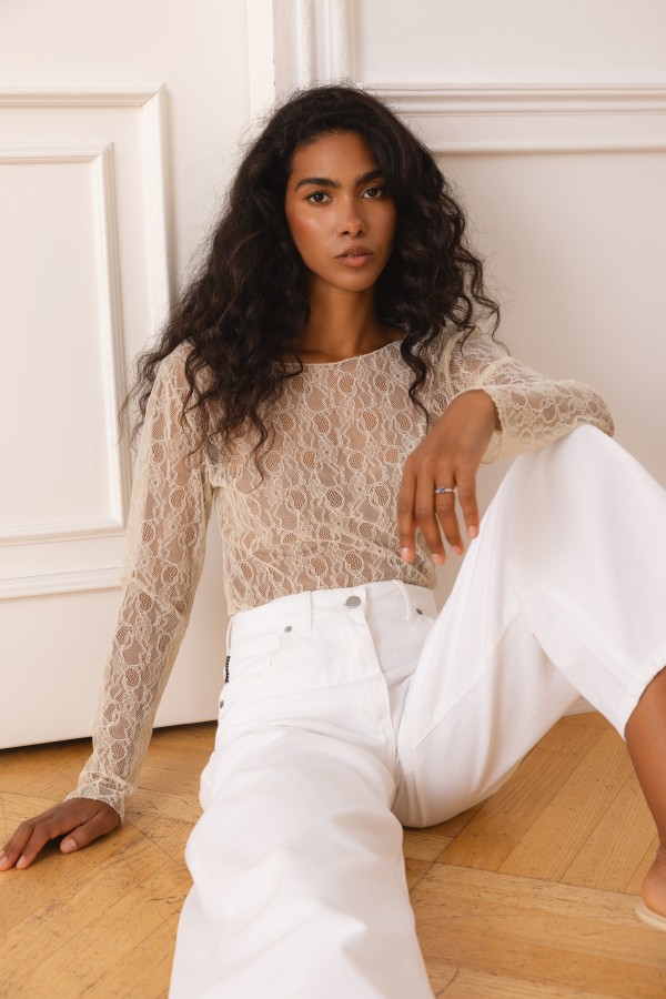 Lace Bluzka Koronkowa Cream