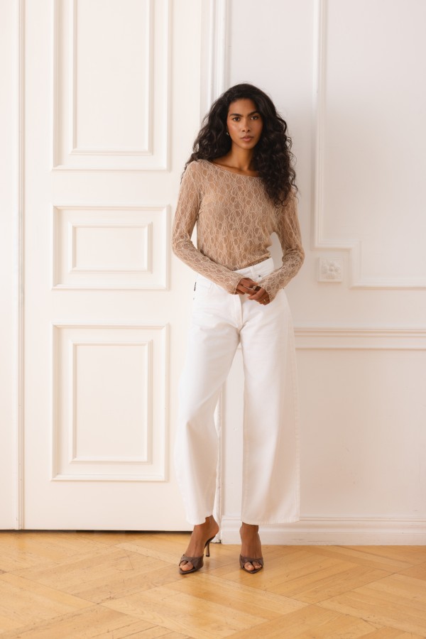 Lace Blouse Beige