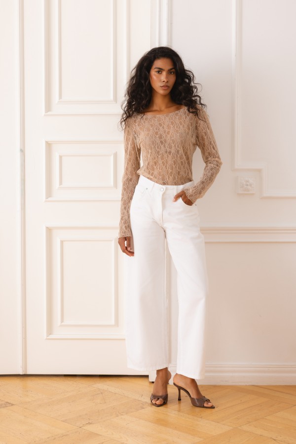 Lace Blouse Beige