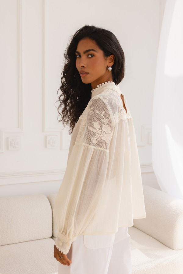 Juliette Lace Blouse Cream