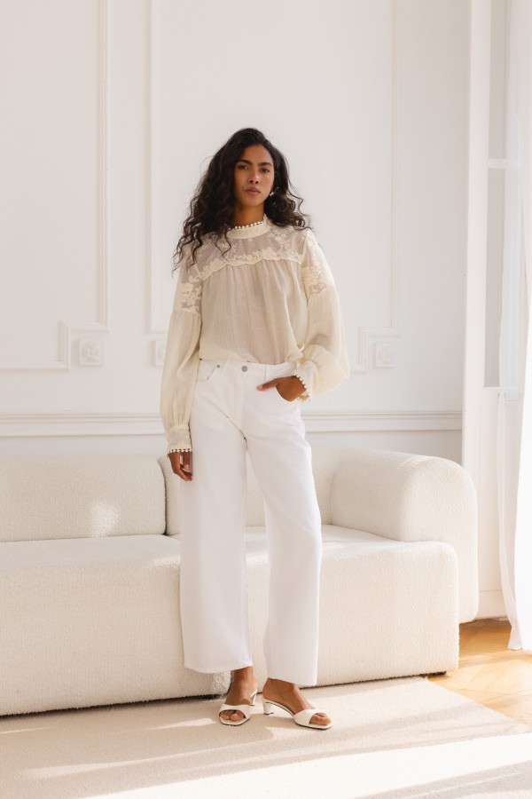 Juliette Lace Blouse Cream