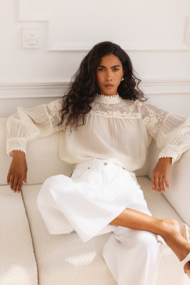 Juliette Lace Blouse Cream