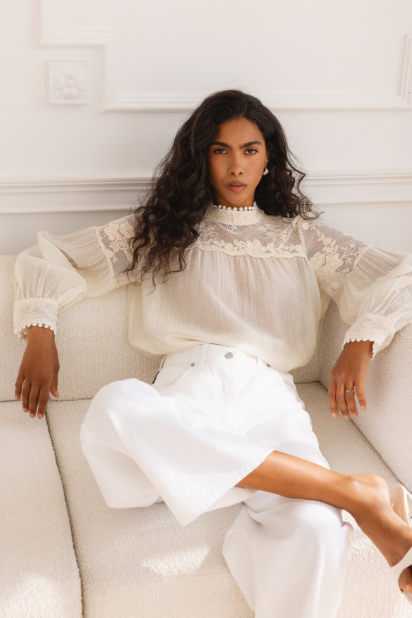 Juliette Lace Blouse Cream