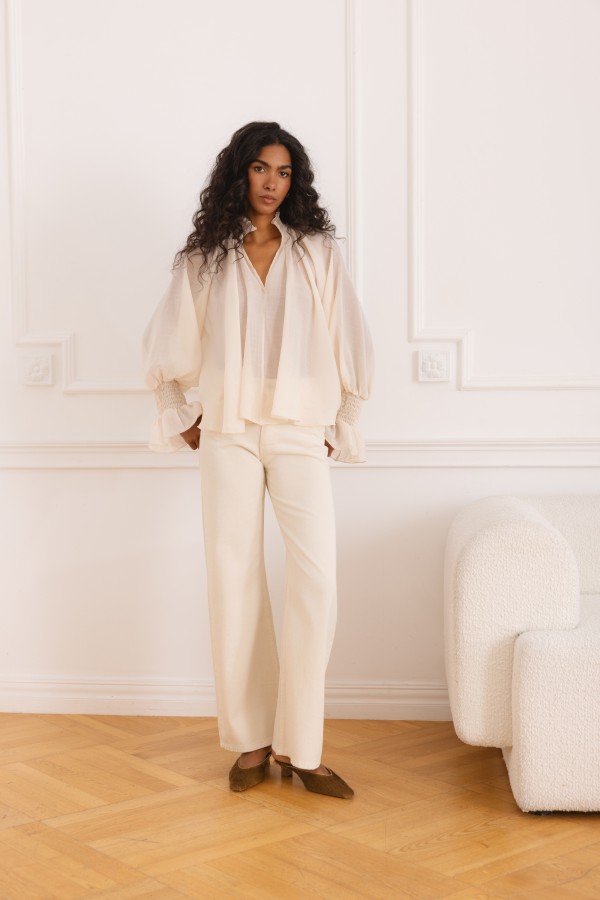 Anette Cream Viscose Blouse