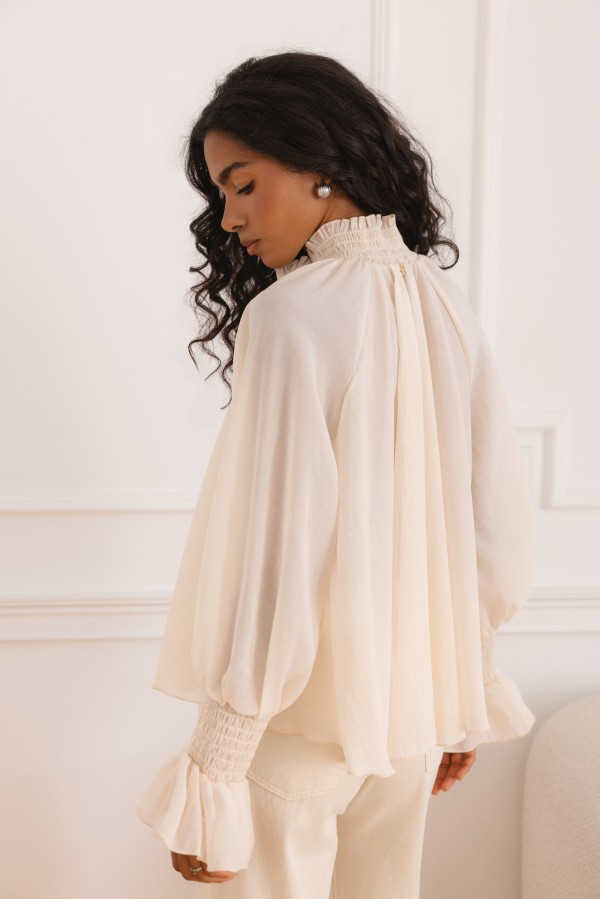 Anette Cream Viscose Blouse