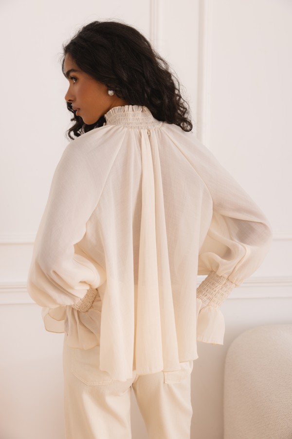 Anette Cream Viscose Blouse