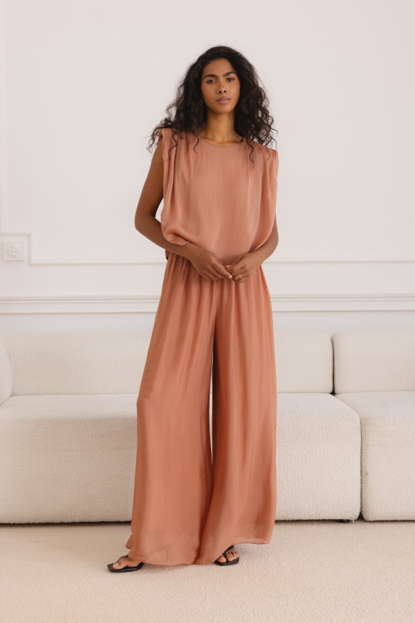 Olympia Bluzka Z Jedwabiem Soft Coral