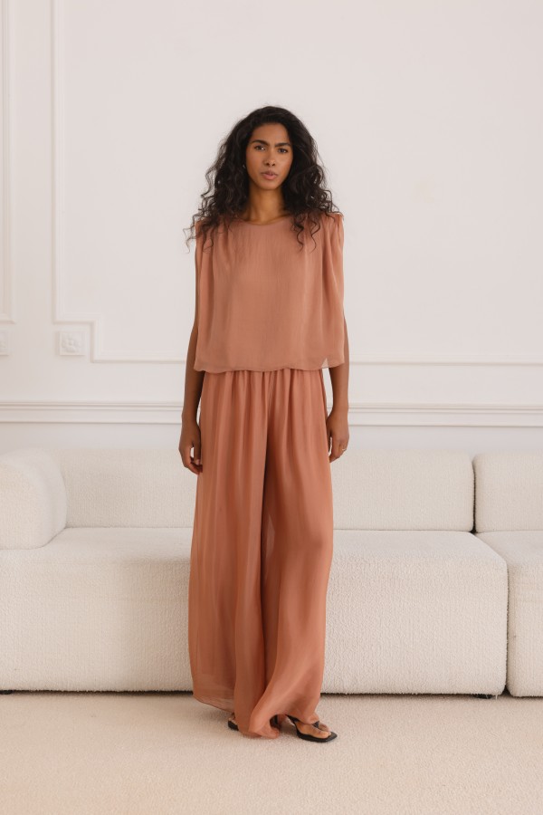 Olympia Bluzka Z Jedwabiem Soft Coral